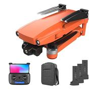 Drone with Camera for Adult 3-Axis Mechanical Gimbal Night Lighting 5G Real-Time Transmission Brush Motor Auto Return Home Follow Me Gestures Selfie Wind Resistance (Orange 3 Batteries)
