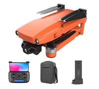 Drone with Camera for Adult 3-Axis Mechanical Gimbal Night Lighting 5G Real-Time Transmission Brush Motor Auto Return Home Follow Me Gestures Selfie Wind Resistance (Orange 1 Battery)
