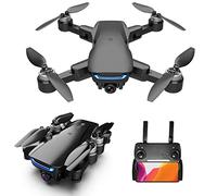 Drones with Dual Camera for Adults 4K GPS 5G WiFi FPV Foldable Quadcopter with Brushless Motor Auto Return Home Follow Me 25 Mins Flight Time(Battery*5 Grey)