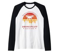 Droni-Pilota Compleanno Nata nel 1976 Quadrocopter droni Maglia con Maniche Raglan