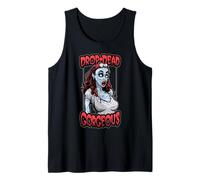 Drop Dead, Splendida e Divertente Halloween Pop Art Dead Zombie Girl Canotta