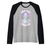 Drop Dead Splendida Zombie Ragazza Undead Bellezza Halloween Maglia con Maniche Raglan