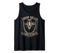 Drop Dead - Splendido Smoking Gotico con Scheletro per Halloween Canotta