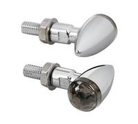 Coppia di frecce indicatori direzione a Led moto in metallo Drop - Cromo