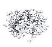 Drop Shape Sewing Rhinestones 200pcs | Double Hole Flatback for Crafts/Fashion/DIY | Sparkling White & Multi - Color AB Crystal Decorations (White)