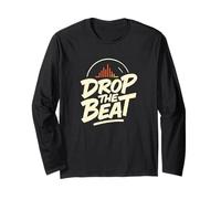 Drop The Beat Graphic Cool Music DJ Maglia a Manica