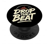 Drop The Beat Graphic Cool Music DJ PopSockets PopGrip Adesivo