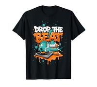 Drop The Beat Street Art DJ Cuffie Giradischi Vinile Maglietta