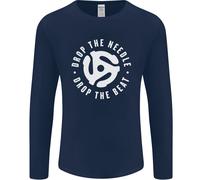 Drop The Needle DJ Turntable Decks Vinyl Uomo Long Sleeve T-Shirt