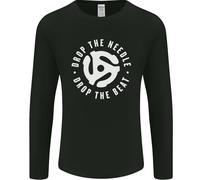 Drop The Needle DJ Turntable Decks Vinyl Uomo Long Sleeve T-Shirt