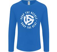 Drop The Needle DJ Turntable Decks Vinyl Uomo Long Sleeve T-Shirt