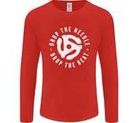 Drop The Needle DJ Turntable Decks Vinyl Uomo Long Sleeve T-Shirt