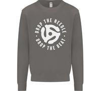 Drop The Needle DJ Turntable Decks Vinyl Uomo Sweatshirt Jumper