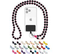 DROPLETSY catena per cellulare con perline universali in legno, cordino, catena, collana da appendere, compatibile con smartphone: iPhone 15,14,13,12, Samsung Galaxy (senza custodia, PinkSeaUrchin)