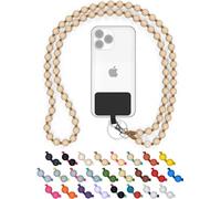 DROPLETSY catena per cellulare con perline universali in legno, cordino, catena, collana da appendere, compatibile con smartphone: iPhone 15,14,13,12, Samsung Galaxy (senza custodia, TheBeach)