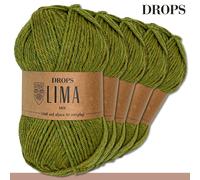 Drops 5 X 50 G Lima Uni | Mix Garn Wolle Stricken Häkeln Alpaca 36 Colori