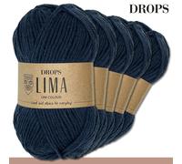 Drops 5 X 50 G Lima Uni | Mix Garn Wolle Stricken Häkeln Alpaca 36 Colori