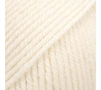 Drops Daisy - Filato in 100% lana merino, per lavorare a maglia e uncinetto, 3 o leggero, DK, peso pettinato, 51 g, 110 metri per gomitolo 1 x 50 g (01 bianco sporco)