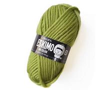 Drops Eskimo, filato di pura lana a filo singolo, super voluminoso, 51 g, 50 metri per gomitolo (29 verde giallo)