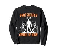Dropshipper di Day Zombie by Night Divertente Halloween Creepy Felpa