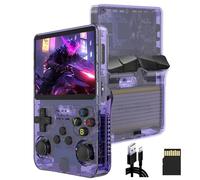 Drqzwp R36S Console Retro Game Portatile aggiornata, Funzione di Archiviazione Manuale, Pulsanti Ergonomici, Oltre 15.000 Giochi Classici Retrò Supporto per l'aggiunta di Altri Giochi (Viola/64G)
