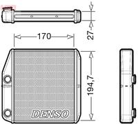 DRR09101 DENSO Scambiatore calore, Riscaldamento abitacolo per FIAT