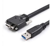 DRRI Cavo dati USB 3.0 A a micro B dritto con blocco a vite M2, cavo statico 28AWG OD6,5 mm per fotocamere industriali con visione USB3, ispezione visione industriale, produzione automatizzata