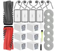 DrRobor Accessori per Roborock Saros 10R/20, Qrevo Edge 2/EdgeT/CurvX | Ricambio per Qrevo CurvX/Curv 2 Pro/2ProX, 2 Spazzole Principali 6 Spazzole Laterali 6 Panni Mop 6 Sacchetti 4 Filtri HEPA