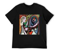 DRseUY Tee 9172D Pablo Picasso Before A Mirror 1932 Artwork Reproduction Tshirts Prints Poster Bags Men Wo T Shirt FO Black