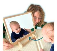 DrSilva Specchio Montessori per Neonati 0-3-6-9-12 mesi Ideale per il Tummy time | Giochi educativi in legno Montessori per bambini