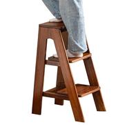Drsyffsup Scaletta con pedali allargati, sgabello a 3 gradini con piedini antiscivolo, scala portatile per bambini e adulti, piccola scala da cucina con capacità di 300 libbre(40x52x78cm)