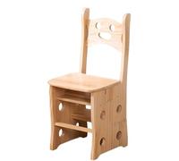 Drsyffsup Sedia a scala in legno, sgabello multifunzionale portatile 3 in 1, scale a pioli a 4 gradini, espositore per fiori per riporre oggetti e decorazioni(Natural)
