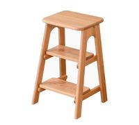 Drsyffsup Sgabello a 3 gradini, scala a pioli in legno massello, multiuso come sedia da bancone/sgabello da cucina/sgabello da armadio ecc. Sgabelli utili per l'uso domestico(A)