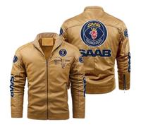 DRTBAC Giacca da Lavoro Uomo S.A.A.B, Giubbotto in Similpelle Casual con Multitasche, Giubbino da Turismo Resistenti al Freddo per Inverno(Khaki,L)