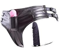 DRTBAC SM Dildo Vibratore Cintura di Castità in Pelle Pantaloni Dispositivo, Cinturino in Silicone su 2* Dildo Anale/Pene/Tappo Anale G Spot SM Giocattolo Sessuale for Donne(Anal Dildo)