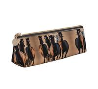 DRTGEDS Astuccio alla moda con cavalli che corrono, astuccio portatile per penne, cancelleria con cerniera, per ufficio, viaggi, Bianco, One Size, Alla moda