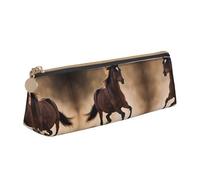 DRTGEDS Astuccio alla moda con cavalli che corrono, astuccio portatile per penne, cancelleria con cerniera, per ufficio, viaggi
