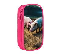 DRTGEDS Astuccio carino con maiali in fattoria, astuccio per penne estetiche, astuccio colorato con cerniera, custodia per cancelleria Kawaii