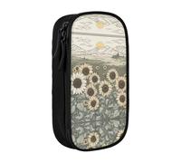 DRTGEDS Astuccio con girasoli e camomilla, astuccio per matite multi-slot, astuccio portatile, astuccio colorato per ufficio