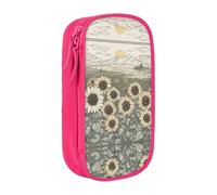 DRTGEDS Astuccio con girasoli e camomilla, astuccio per matite multi-slot, astuccio portatile, astuccio colorato per ufficio, rosa, Taglia unica, Sportivo