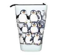 DRTGEDS Astuccio con molti simpatici pinguini per bambini, astuccio pop-up per matite e cosmetici, organizer telescopico per trucchi