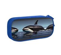 DRTGEDS Astuccio con stampa orca killer whale, grande capacità, astuccio per penne, cancelleria per ufficio
