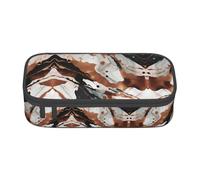 DRTGEDS Astuccio in rame con schegge in marmo, astuccio a scomparti multipli, astuccio portatile, astuccio colorato per ufficio