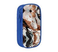 DRTGEDS Astuccio in rame con schegge in marmo, astuccio a scomparti multipli, astuccio portatile, astuccio colorato per ufficio, Blu, Taglia unica, Sportivo
