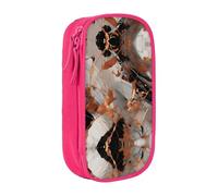 DRTGEDS Astuccio in rame con schegge in marmo, astuccio a scomparti multipli, astuccio portatile, astuccio colorato per ufficio