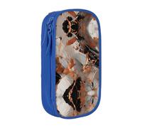 DRTGEDS Astuccio in rame con schegge in marmo, astuccio a scomparti multipli, astuccio portatile, astuccio colorato per ufficio