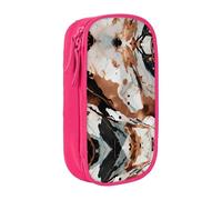 DRTGEDS Astuccio in rame con schegge in marmo, astuccio a scomparti multipli, astuccio portatile, astuccio colorato per ufficio