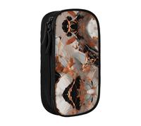 DRTGEDS Astuccio in rame con schegge in marmo, astuccio a scomparti multipli, astuccio portatile, astuccio colorato per ufficio