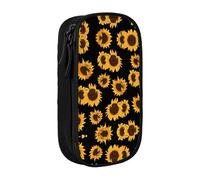 DRTGEDS Astuccio per matite con girasoli dorati, astuccio per matite multi, astuccio portatile, astuccio per penne colorate per ufficio, Nero , Taglia unica, Sportivo