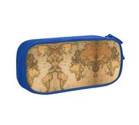 DRTGEDS Astuccio per matite con mappa del mondo, grande capacità, astuccio per penne, cancelleria per ufficio, Blu, Taglia unica, Sportivo